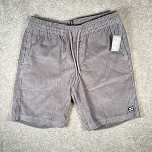 NWT Billabong Shorts Mens M Gray Mike EW Corduroy Pull On Drawstring Lounge